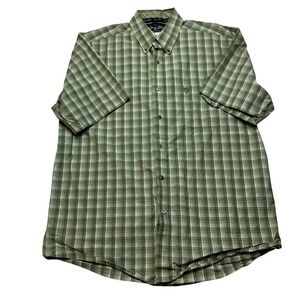 Wrangler Shirt Mens XL Green George Strait Collection Plaid Button Down MGSG486